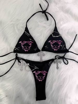 Cross Top y2k clothes y2k crop top gothic clothes y2 k top y2k accessories Harajuku Tops Kawaii Bikini Gothic Bikini  Sexy Bikini