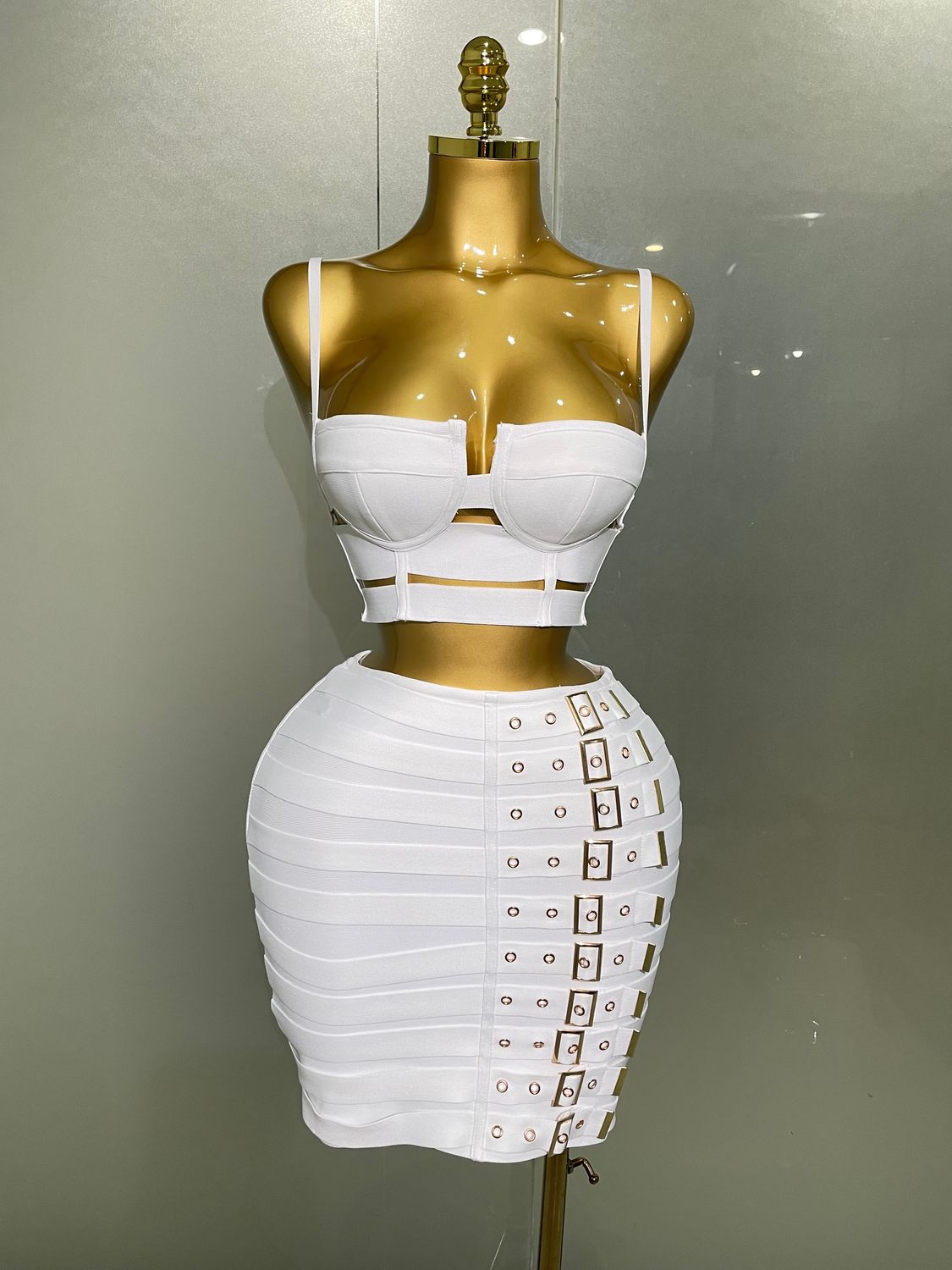 2025 New Arrival High Quality Women Sexy Bandage Fashion Pencil Skirts Set Nightclub Party Celebrate Women&#39;s Set