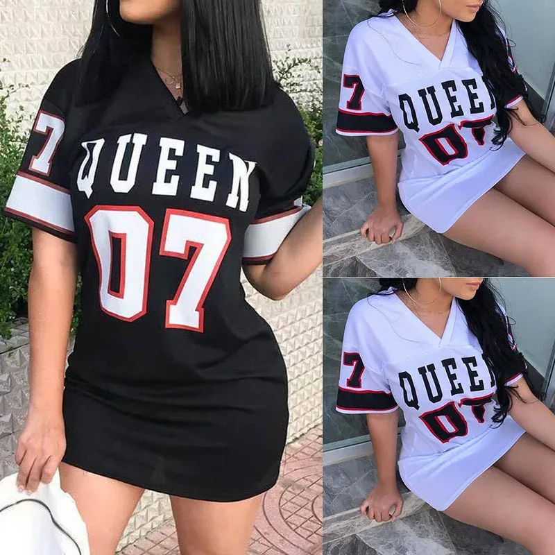 European and American Clothing Summer 07 Letter Printed Mid-length T-shirt