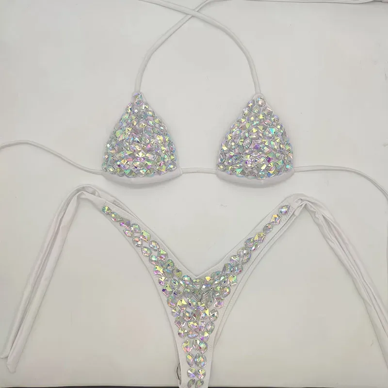 2025 Venus vacation rhinestone bikini set diamond swimwear sexy women bathing suit new style bling stones beachwear