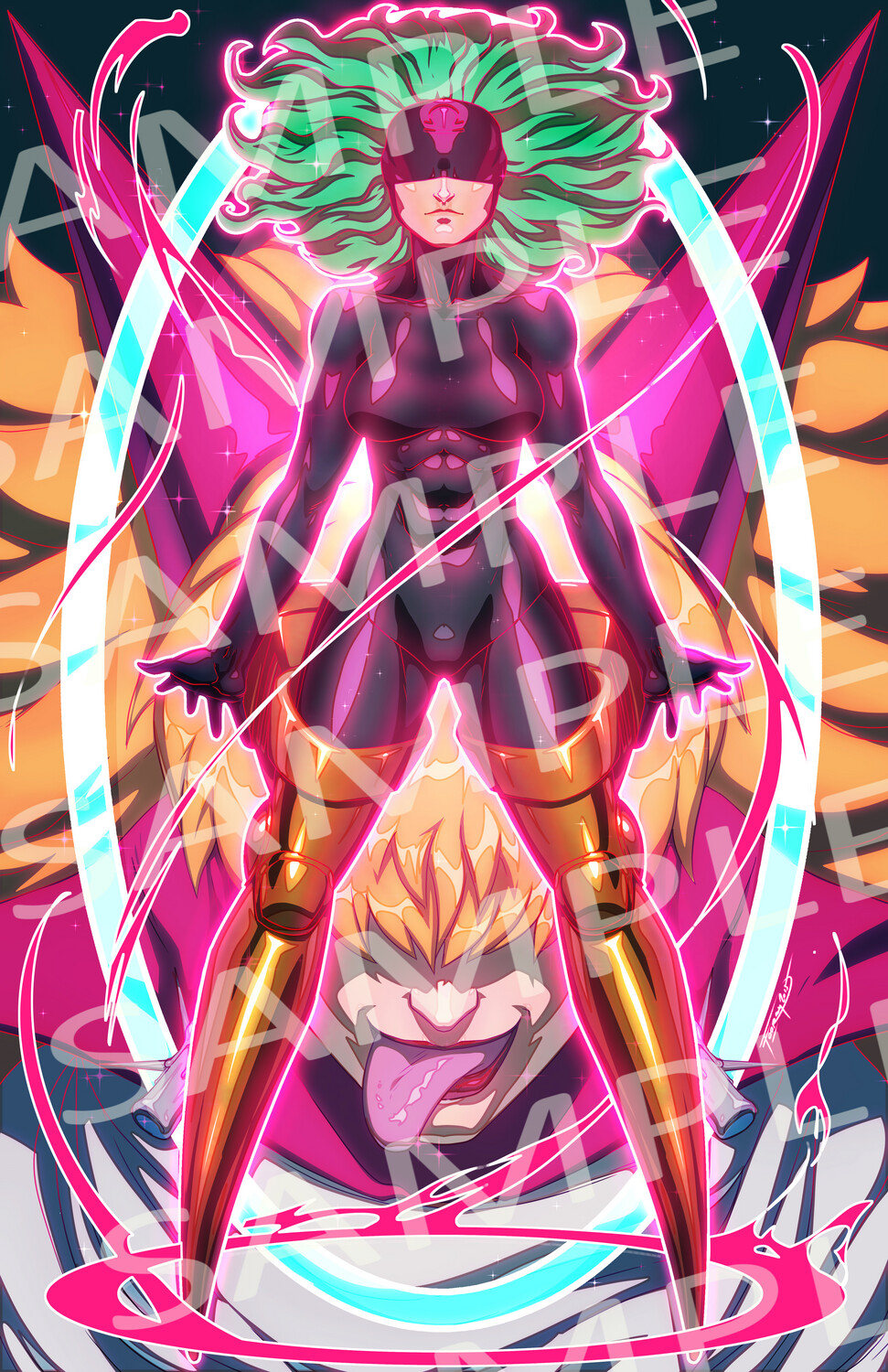 *PRINT ON DEMAND* One Piece: Mistress Sadie &amp; Fairy Tail: Eclipse Libra - Autographed Holographic Poster