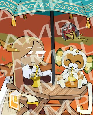*PRINT ON DEMAND* Cookie Run Kingdom: Financier Cookie, Young Kulfi, &amp; Pepper Pangolin Cookie - Holographic Print