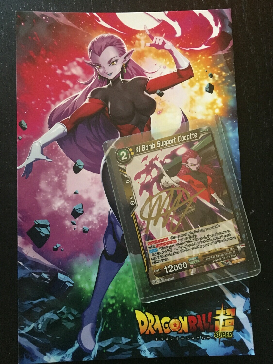 Dragon Ball Super: Cocotte - Signed Autograph Card &amp; Trading Card Bundle