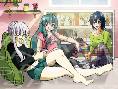 "Gamer Girls" (Yuna, Yuzu, &amp; Chiaki) - Signed Postcard
