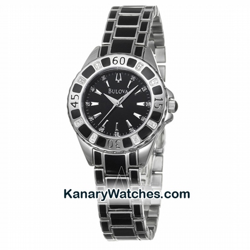 Bulova White Diamond Black