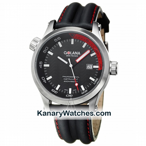 Golana Swiss Aqua Pro Black and Red Hands