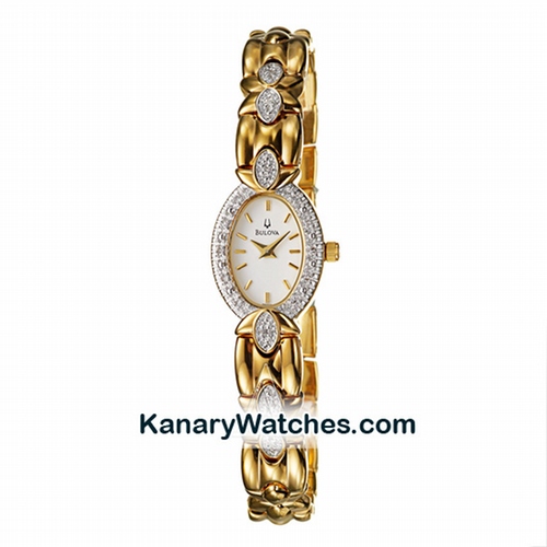 Bulova Gold Tone Swarovski Crystals