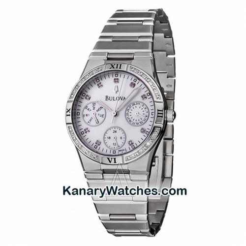 Bulova Diamond Chronograph Mother Of Pearl