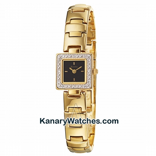 Bulova Diamond Gold Black Dial