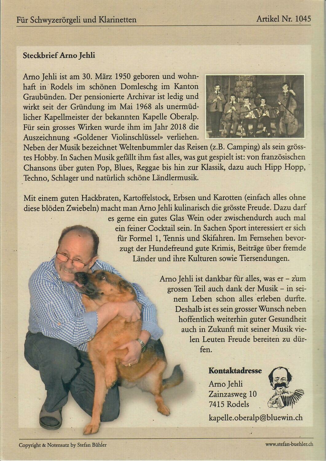 15 Kompositionen für Schwyzerörgeli und Klarinetten  von Arno Jehli