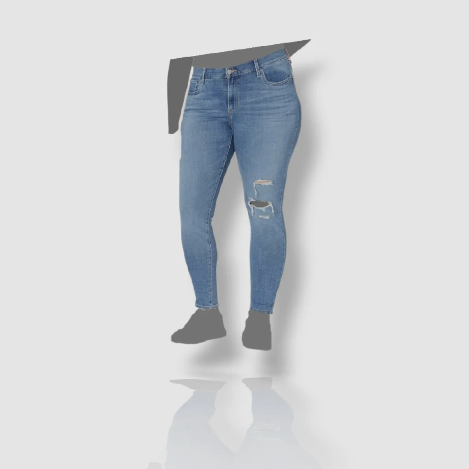 Levi&#39;s Women&#39;s Blue 711 Mid Rise Skinny Distressed Jeans Pants Plus Size 20W