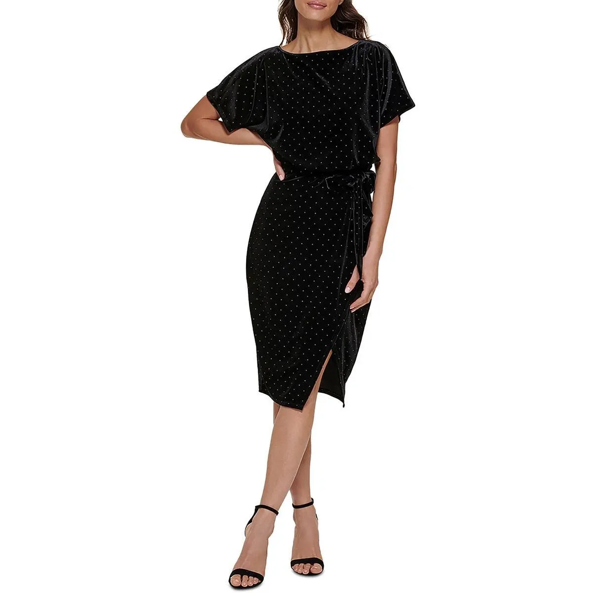 Kensie Dresses Womens Black Studded Sheath Dress XS