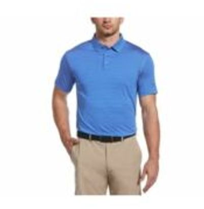PGA Tour Men&#39;s Feeder Stripe Polo Shirt Dazzling Blue