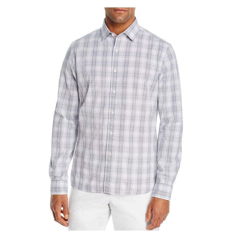 The Men&#39;s Store at Bloomingdale&#39;s Cotton-Blend Melange Checked Classic Fit Shirt