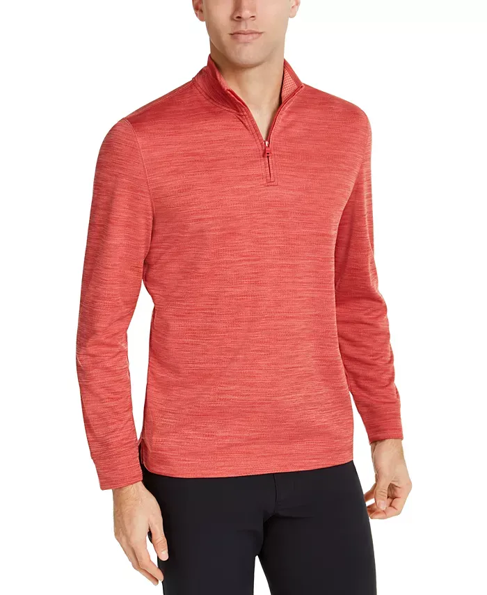 CLUBROOM Mens Orange Printed Collared Quarter-Zip Sweatshirt XXL