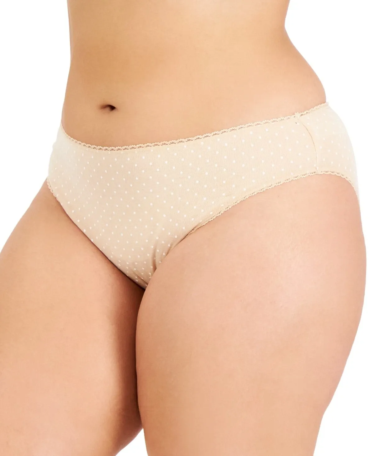 Charter Club Plus Size Pretty Cotton Bikini Underwear Almond Latte 1X