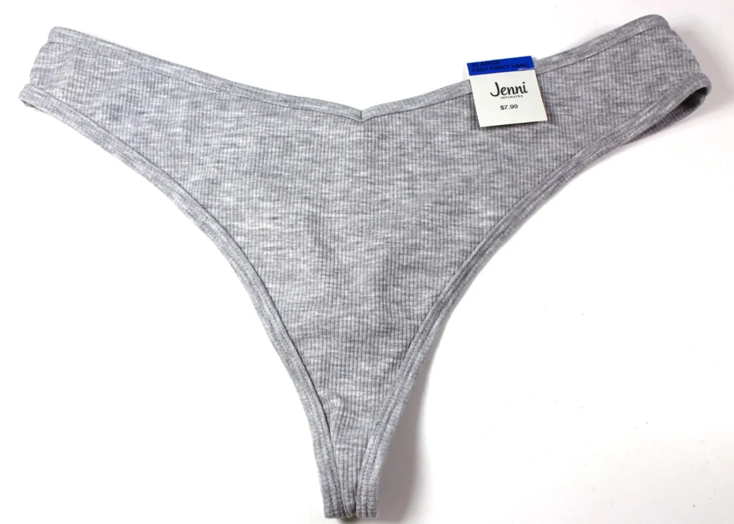 JENNI Ribbed Thong Panty Underwear Size XL Sleep Grey Heather