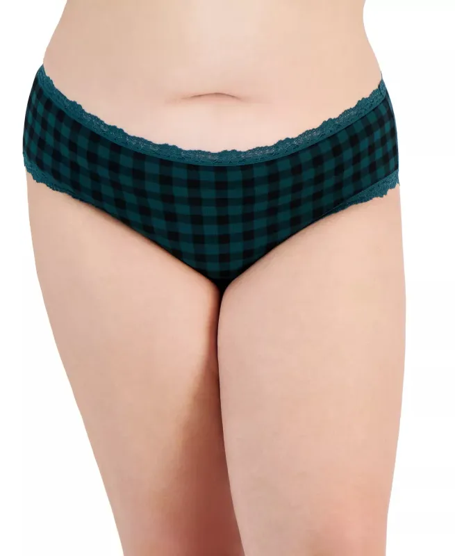 Jenni Plus Size Lace-Trim Hipster Underwear Buffalo 2X