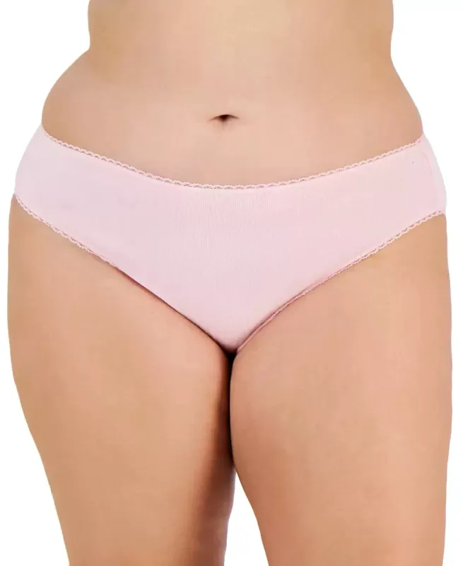 Charter Club Plus Size Pretty Cotton Bikini Underwear 3X Orchid Pink