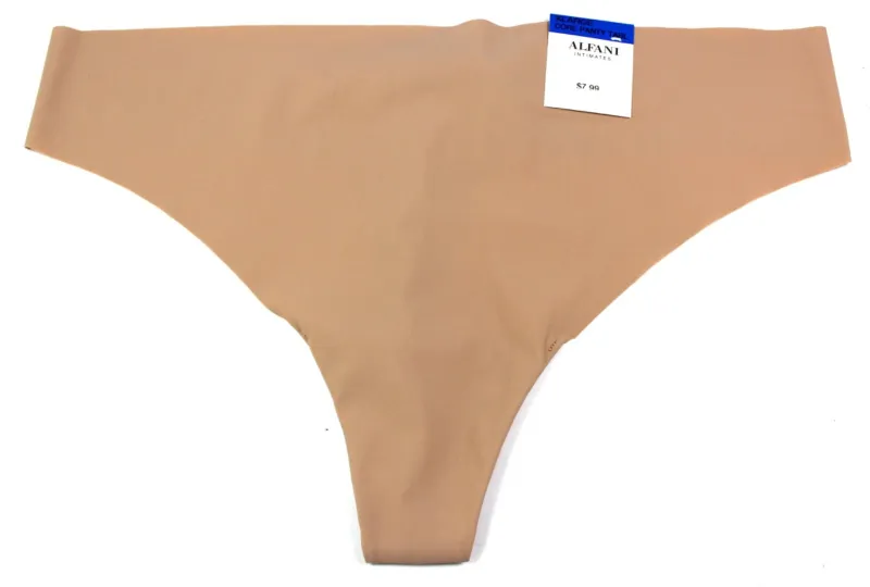 Alfani Women&#39;s Laser-Cut Thong Underwear XL Latte Cafe