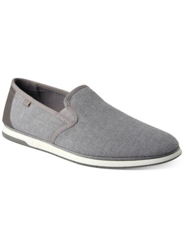 CLUBROOM Mens Gray Goring Cushioned Leo Round Toe Slip On Loafers Shoes US 11.5 M
