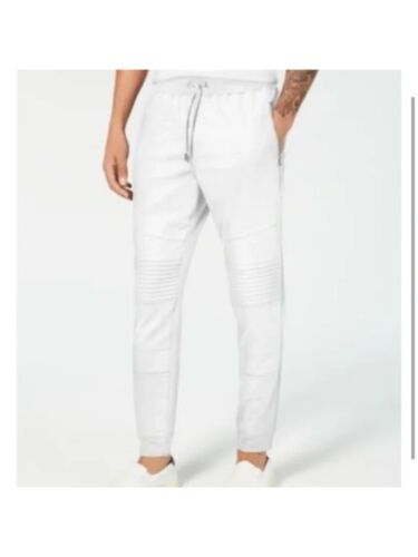 INC Mens White Drawstring, Regular Fit Joggers - Large