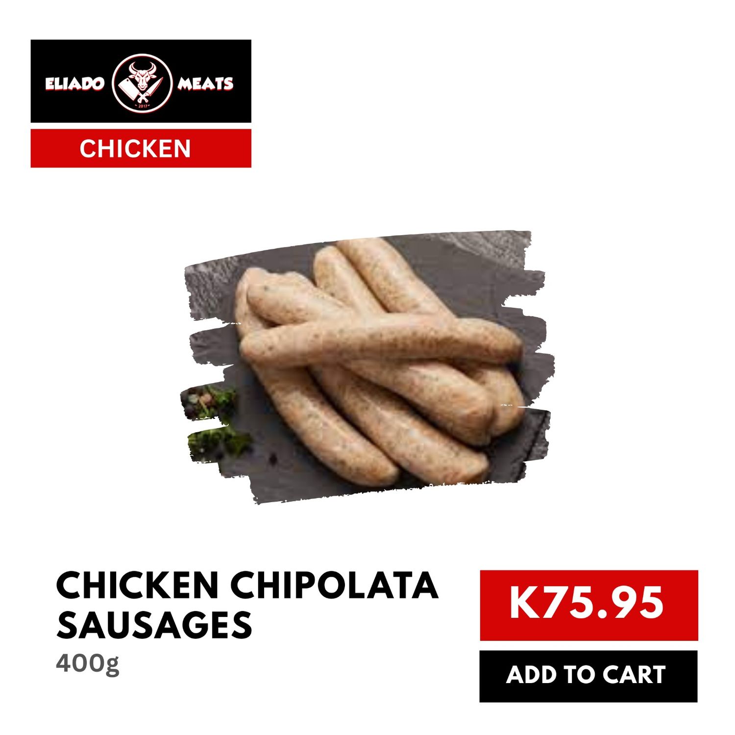 Chicken Chipolata Sausages  (400g)