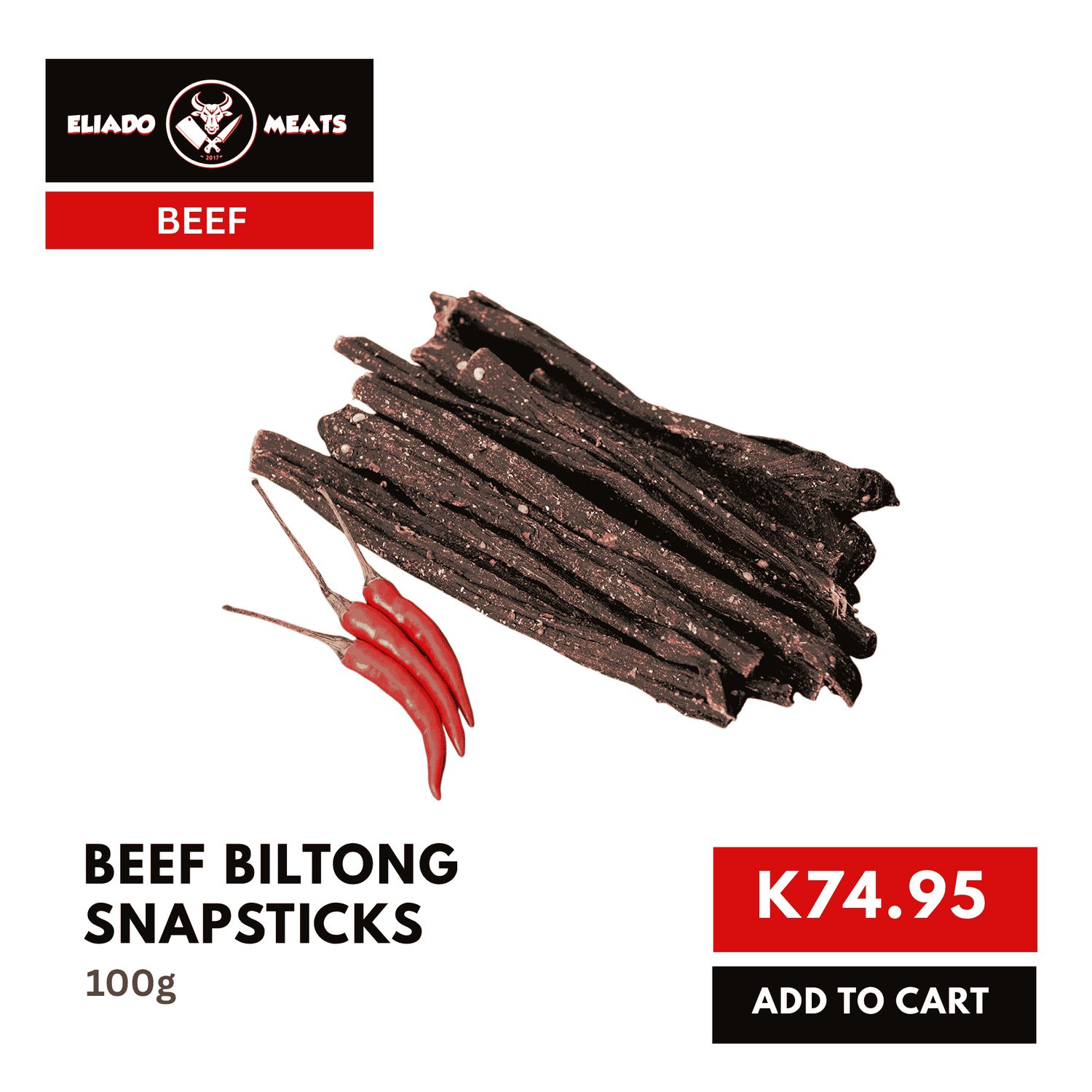 Beef Biltong Snapsticks (100G)