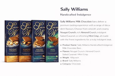 Sally Williams Handcrafted Indulgence Chocolate Bar (100g).