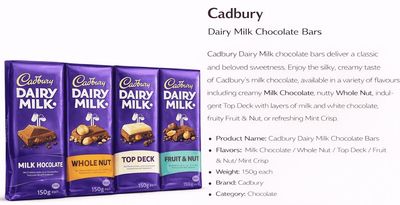 Cadbury Dairy Milk Chocolate Bar