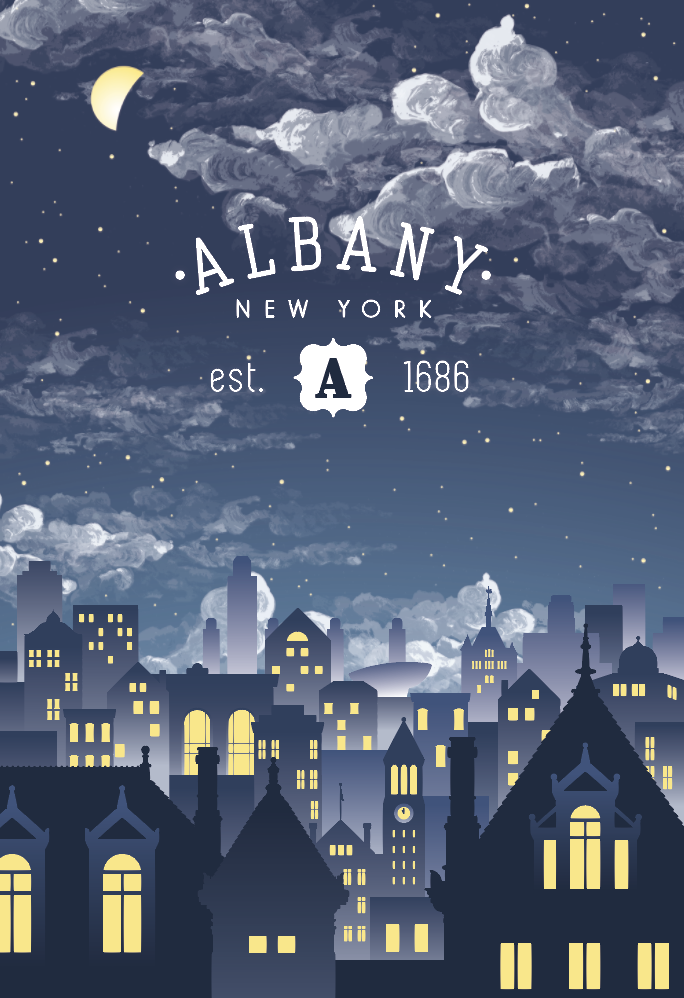 Albany At Night Poster