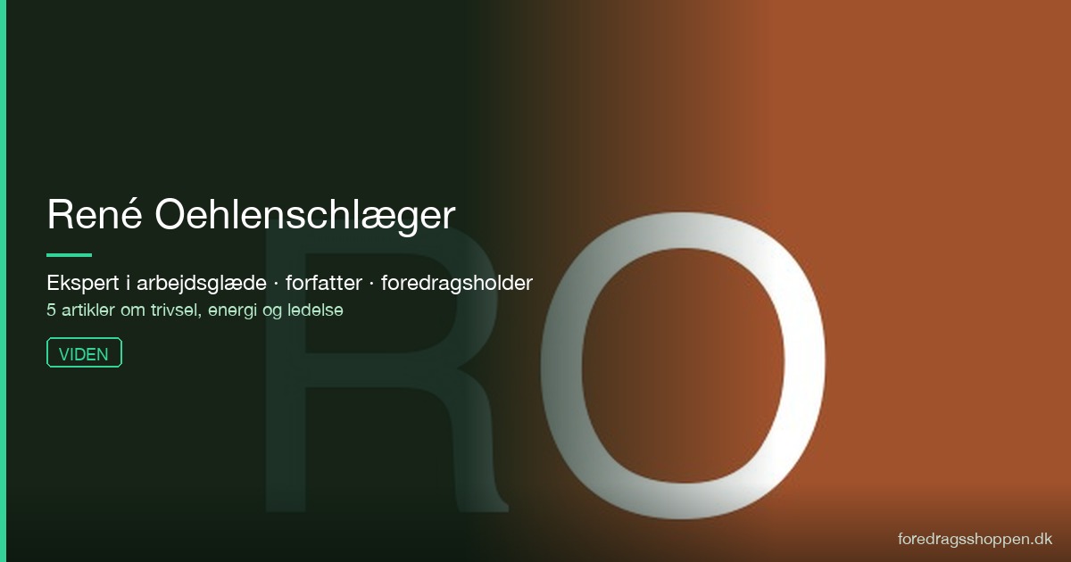 René Oehlenschlæger — om arbejdsglæde, trivsel og TEMPO