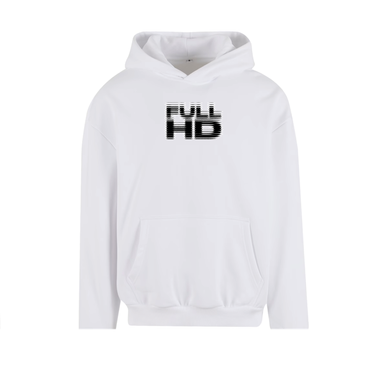 Hoodie FULL-HD Blanc / logo noir