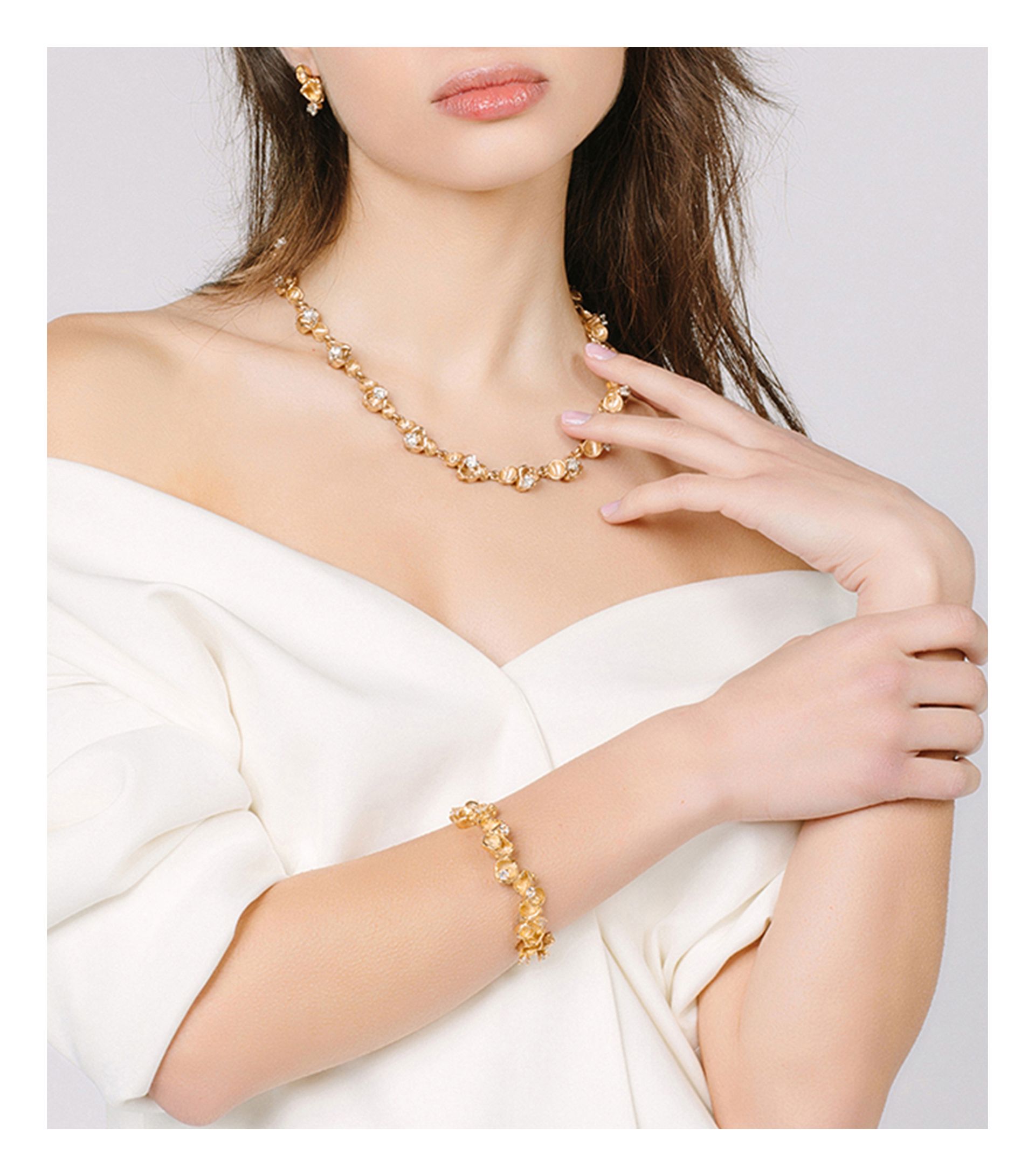 cd. 4409  bracciale in bronzo e topazi collezione MAREE 