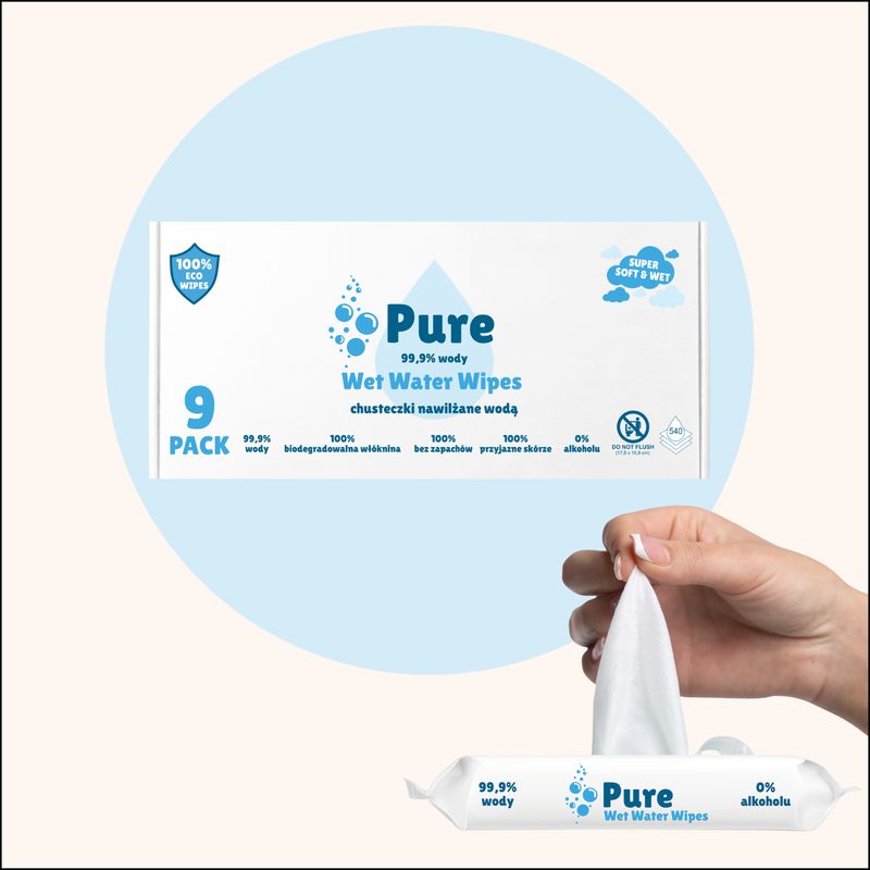 chusteczki nawilżane Wet Water Wipes 9 szt.
