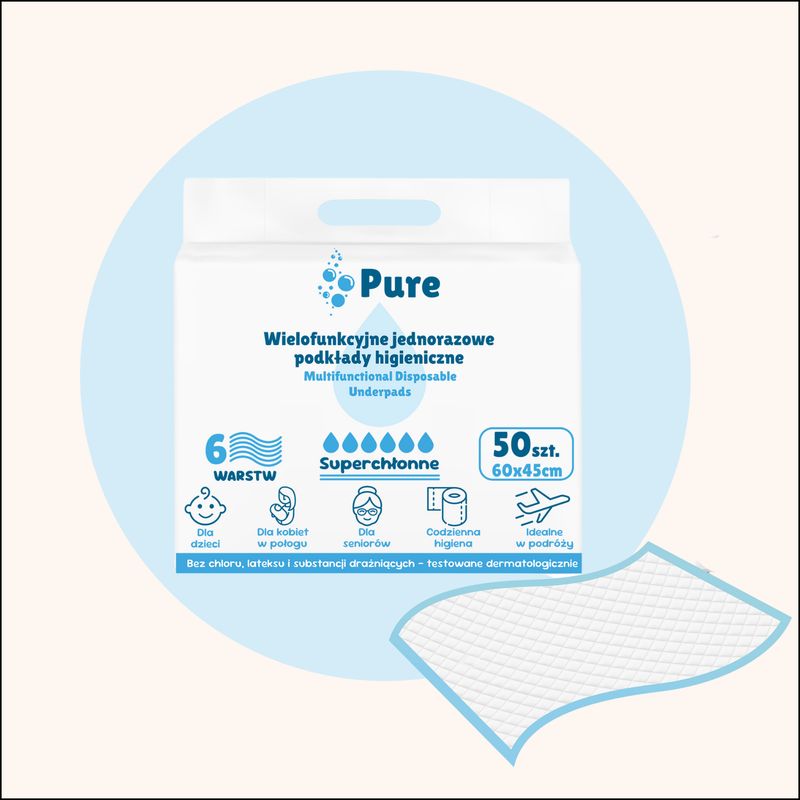 Podkłady chłonne jednorazowe 45x60 cm
