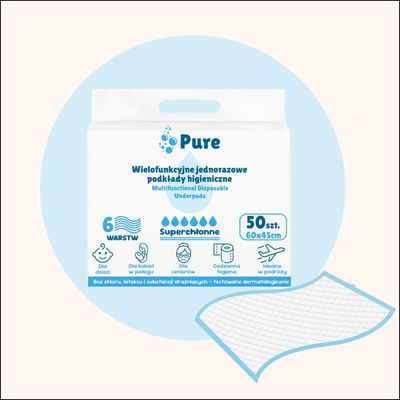 Podkłady chłonne jednorazowe 45x60 cm