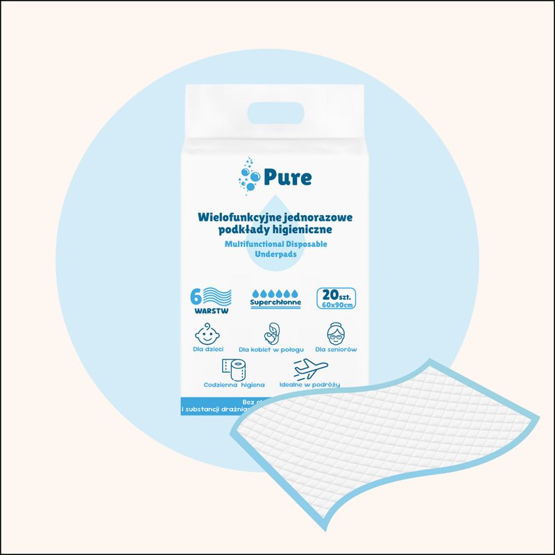 Podkłady chłonne jednorazowe 60x90 cm