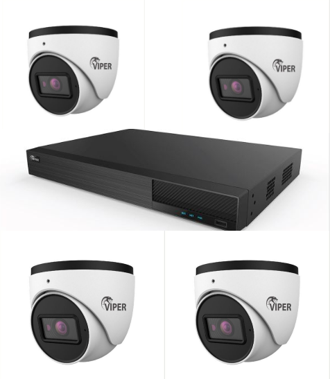 COMMERCIAL QUALITY | 4 Camera CCTV System 4K + 4K 4 Channel Hybrid DVR with 2TB HDD + CABLE MANAGEMENT RINGS