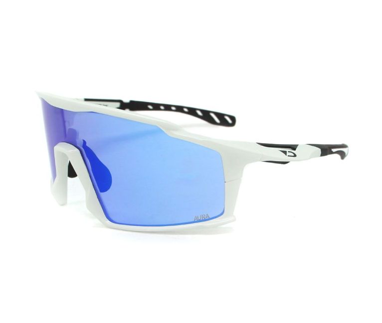 Darcs Peak Sport Sunglasses, Colour: WHITE/BLUE REVO AURA HD