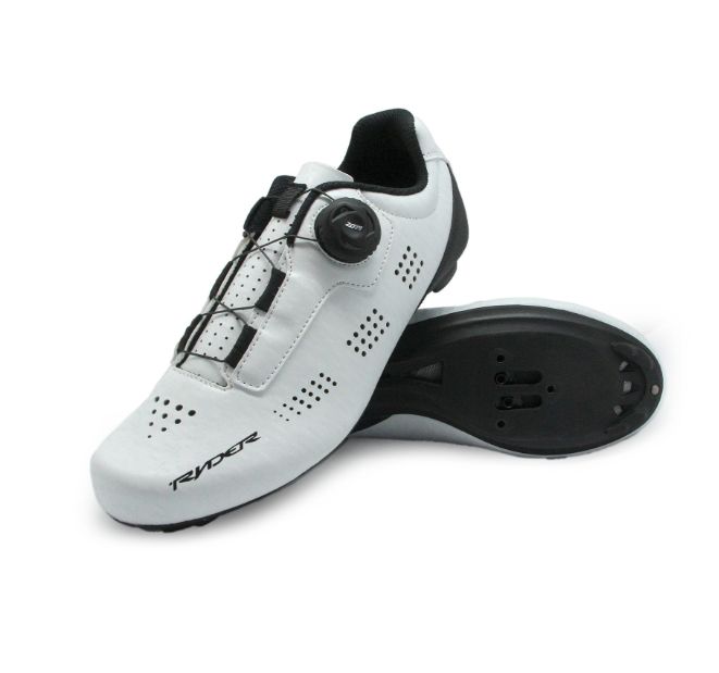 Ryder Shoe Peloton II Road - White/Black, Colour: WHITE/BLACK, Size: 7