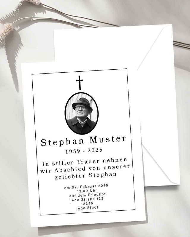 Abschied Karte mit Personalisierte Foto und Text - Papier Karte mit Umschlag