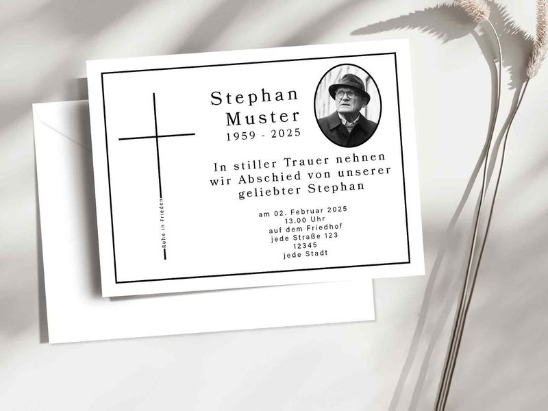 Abschied Karte mit Personalisierte Foto und Text - Papier Karte mit Umschlag