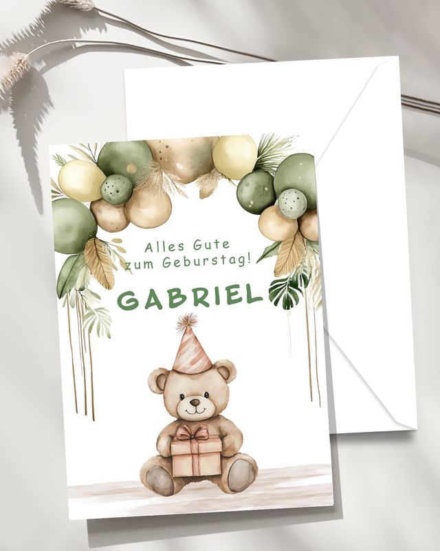 Geburtstag Wunschkarte mit Personalisierte Text -  Papier Karte mit Umschlag