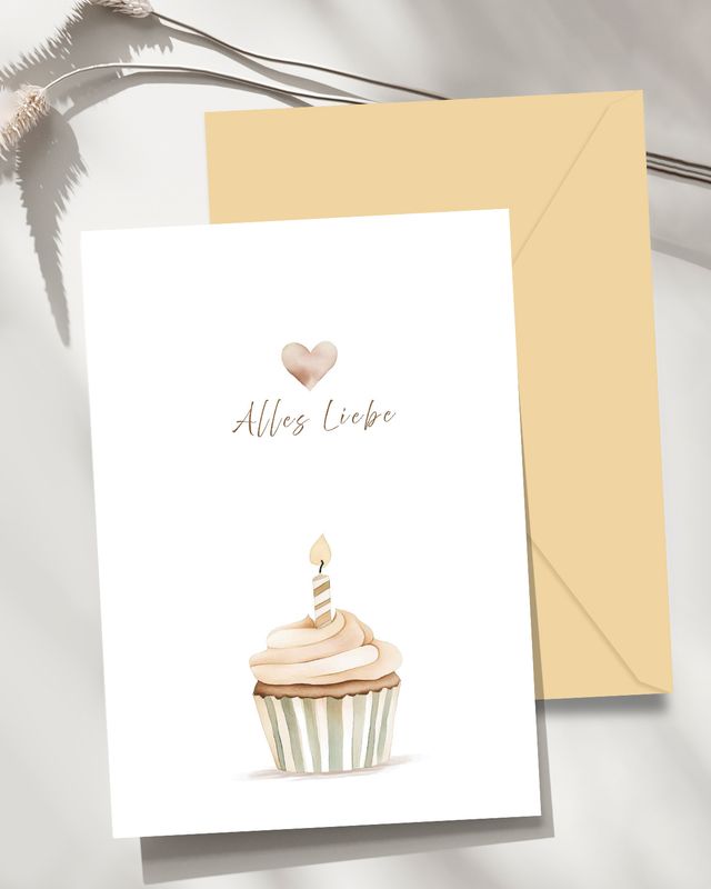 Geburtstagskarte mit Personalisierte Text -  Papier Karte mit Umschlag