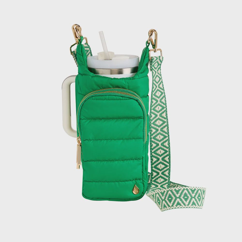 HydroBag HANDLE- Kelly Green with Green and White patterned strap