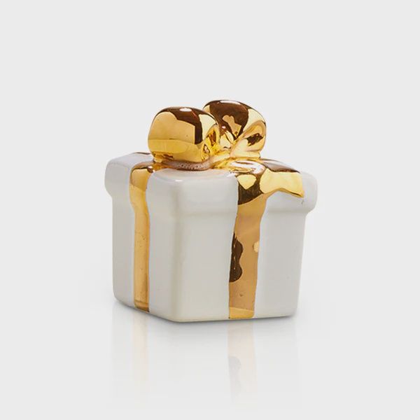 Nora Fleming "Golden Wishes" White Present Mini