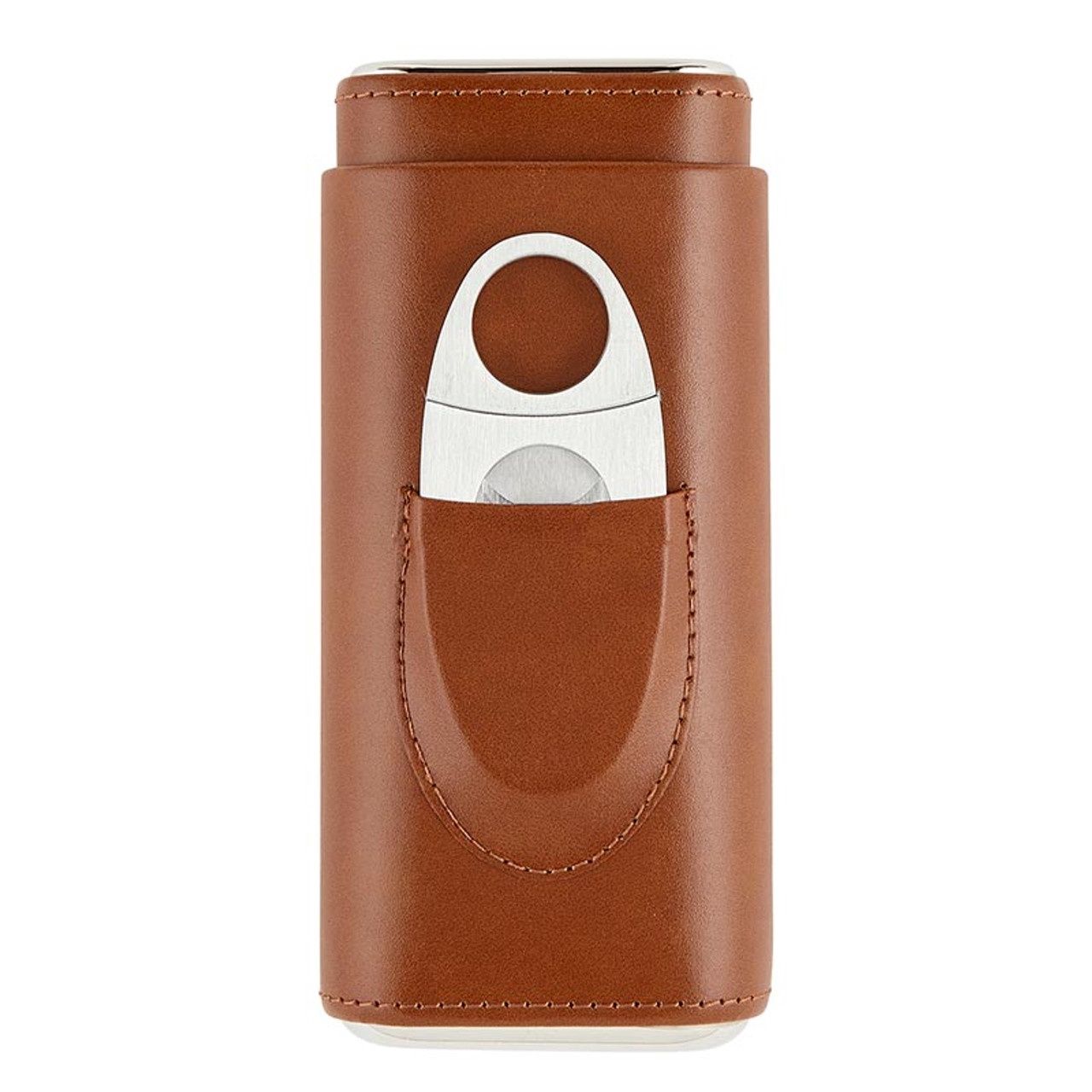 3 Finger Leather Cigar Case and Cutter