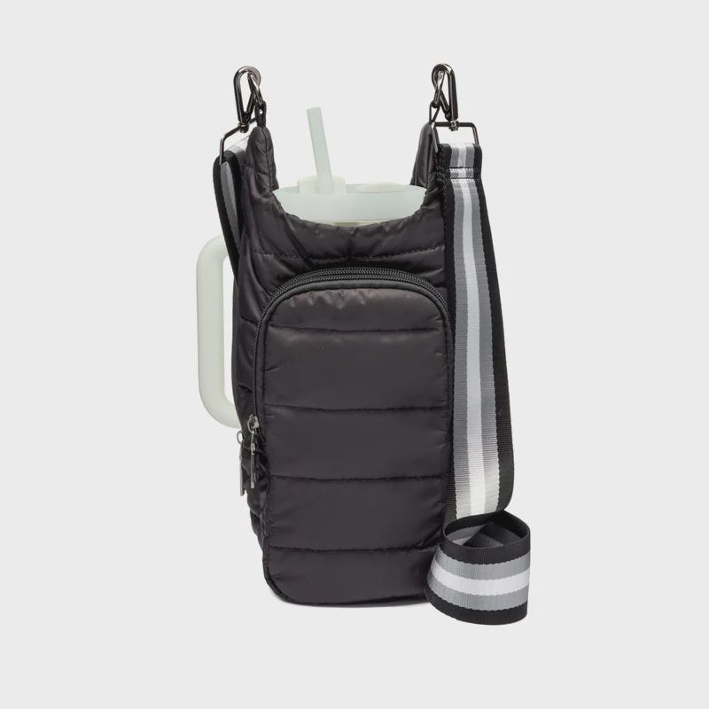 HydroBag® HANDLE- Black Matte with Gray, Black, White Striped Strap