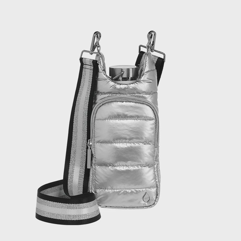 Silver Metallic Hydrobag with Black/White/Silver Strap